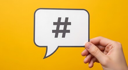 Hashtag symbol in a speech bubble