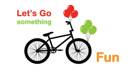 Bicycle balloons fun ride cycle kids party celebration illustration