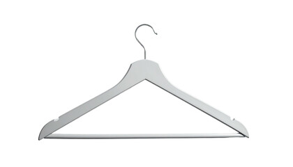 Plain white clothes hanger with a metal hook, on black