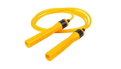 Yellow jump rope with handles isolated on black background