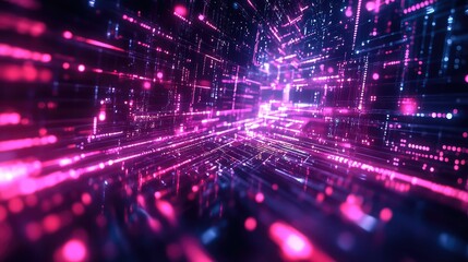 Digital network stream visualizing data flow in cyberspace