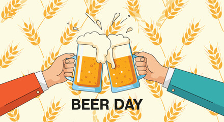 Cheers to Beer Day: Toasting with Frothy Mugs of Brew.