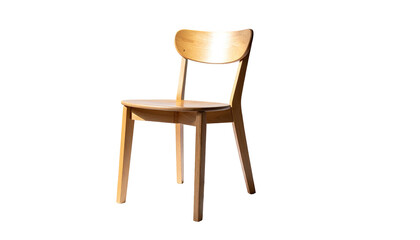Light wood chair, simple lines, isolated against a black backdrop