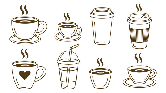 Coffee cup beverage line art icon