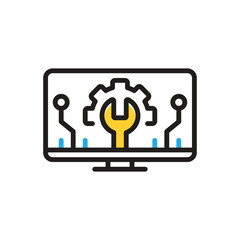 Multi color icon for it  technology