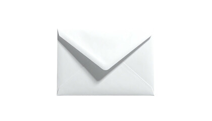 Simple white envelope, closed, centered on black