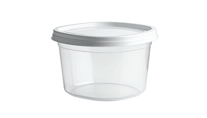Clear container with white lid, isolated on black background