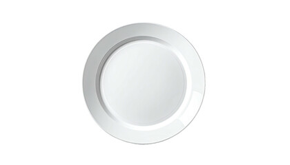 White plate, circular, central perspective, on a black background