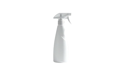 White plastic spray bottle with a trigger on a black background