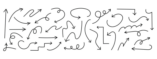 Hand drawn black arrows icon vector. direction and guidance symbol. vector illustration.