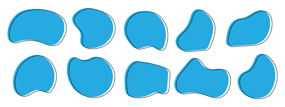 Liquid basic shapes icon vector. Labels stickers template, decorative pastel colors symbol. vector illustration.
