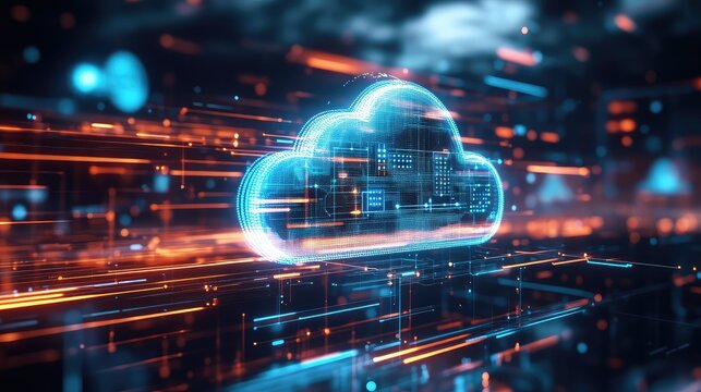 Cloud computing data network abstract technology concept