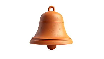 Simple, terracotta-colored bell with a looping handle