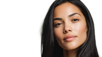 Fresh Green Natural Native Woman PNG Portrait
