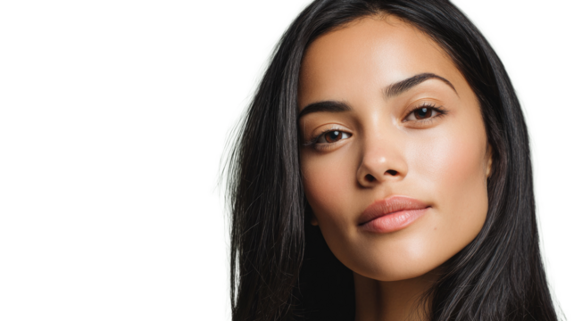 Fresh Green Natural Native Woman PNG Portrait
