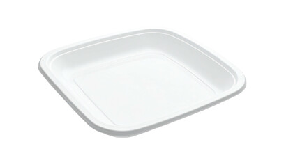 Empty square white container angled, on dark solid background