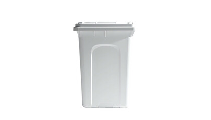 Plain white lidded bin, vertical format on a black background