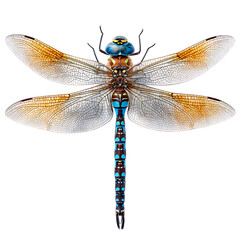 Detailed dragonfly macro shot showcasing vibrant colors and intricate wing patterns for biological studies