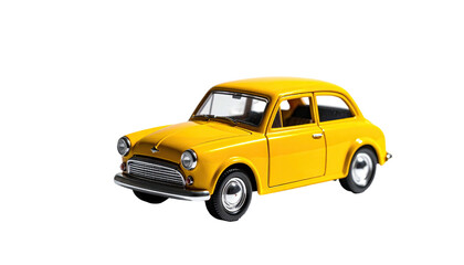 Bright yellow compact car against a dark backdrop