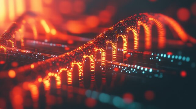 Digital futuristic dna structure representing genetic engineering