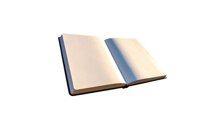 Open book angled against a dark background with stark lighting casting shadows on pages, revealing texture