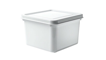 White square plastic container with a lid isolated