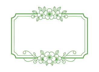 Green floral decorative frame art