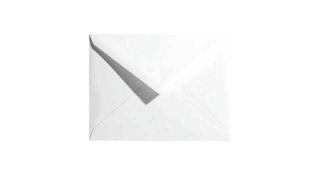 White envelope, seal partially visible, on black background - Powered by Adobe