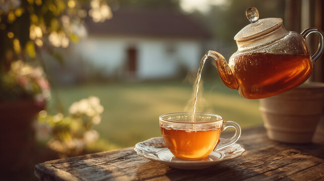 Ai cup of tea drink, glass, beverage