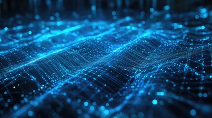 Abstract technology network visualizing data flow and digital connection