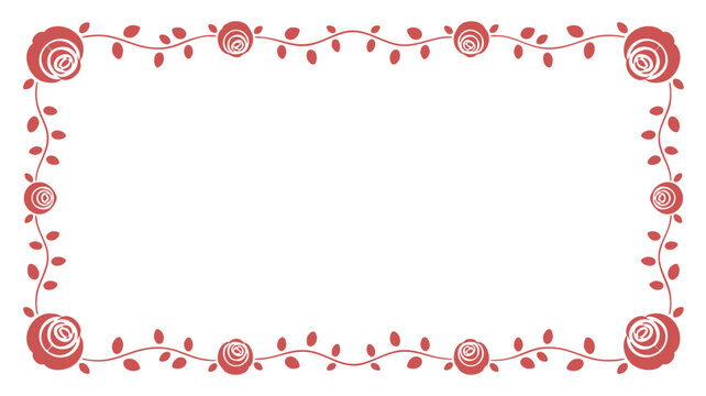 Red rose vine elegant frame art - Powered by Adobe