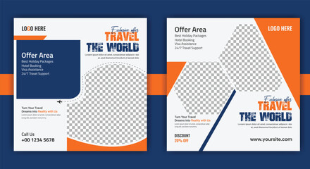 Travel Deals Announcement Post for Summer Escape and Tropical Vacation Offer Creative Web Banner