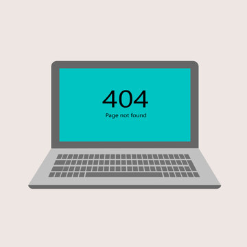 laptop with a message eror 404 page not found
