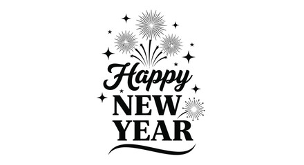 Celebrate New Year's with this festive black and white design!