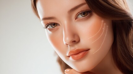 Naklejka premium A woman with a beautiful face and a nice smile