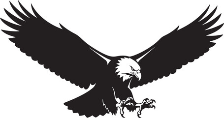Flying Eagle Bird Outline – Wild Animal Vector Design