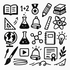 Obraz premium Hand drawn school elements for decoration use