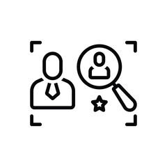 Black line icon for audience identification