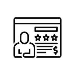 Black line icon for buyer profile