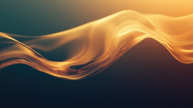 Golden fluid wave forming abstract elegant background - Powered by Adobe