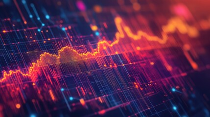 Financial data showing stock market trading or growth