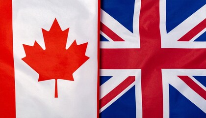 Canada and UK flags side by side.