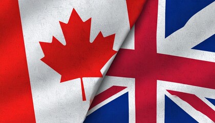Canada and UK flags side by side.