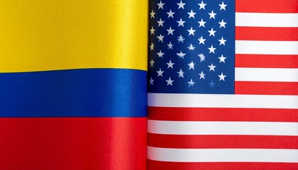 Colombia and US flags side by side.