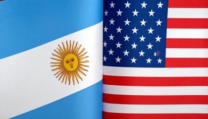Argentina and US flags side by side.