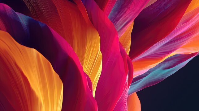Colorful abstract flowing ribbons creating dynamic waves