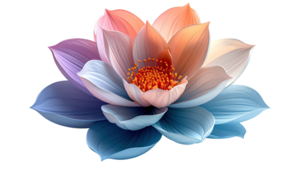 Pastel lotus blossom with layered petals