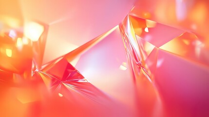 Abstract crystal diamond facets reflecting vibrant colors