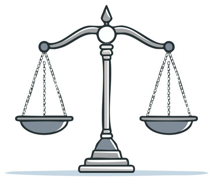 Illustration of Justice Scales Symbolizing Equality, Fairness, and Impartiality Concept