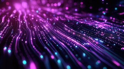 Glowing data streams flowing futuristic technology network